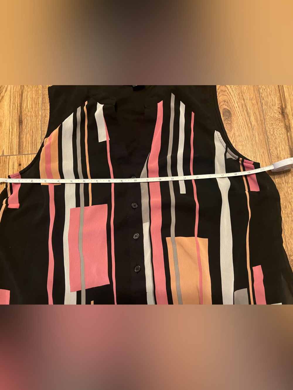 Colorful Geometric Michel Studios size 14 Sleeveless Dress. Fully lined. EUC - Picture 6 of 8